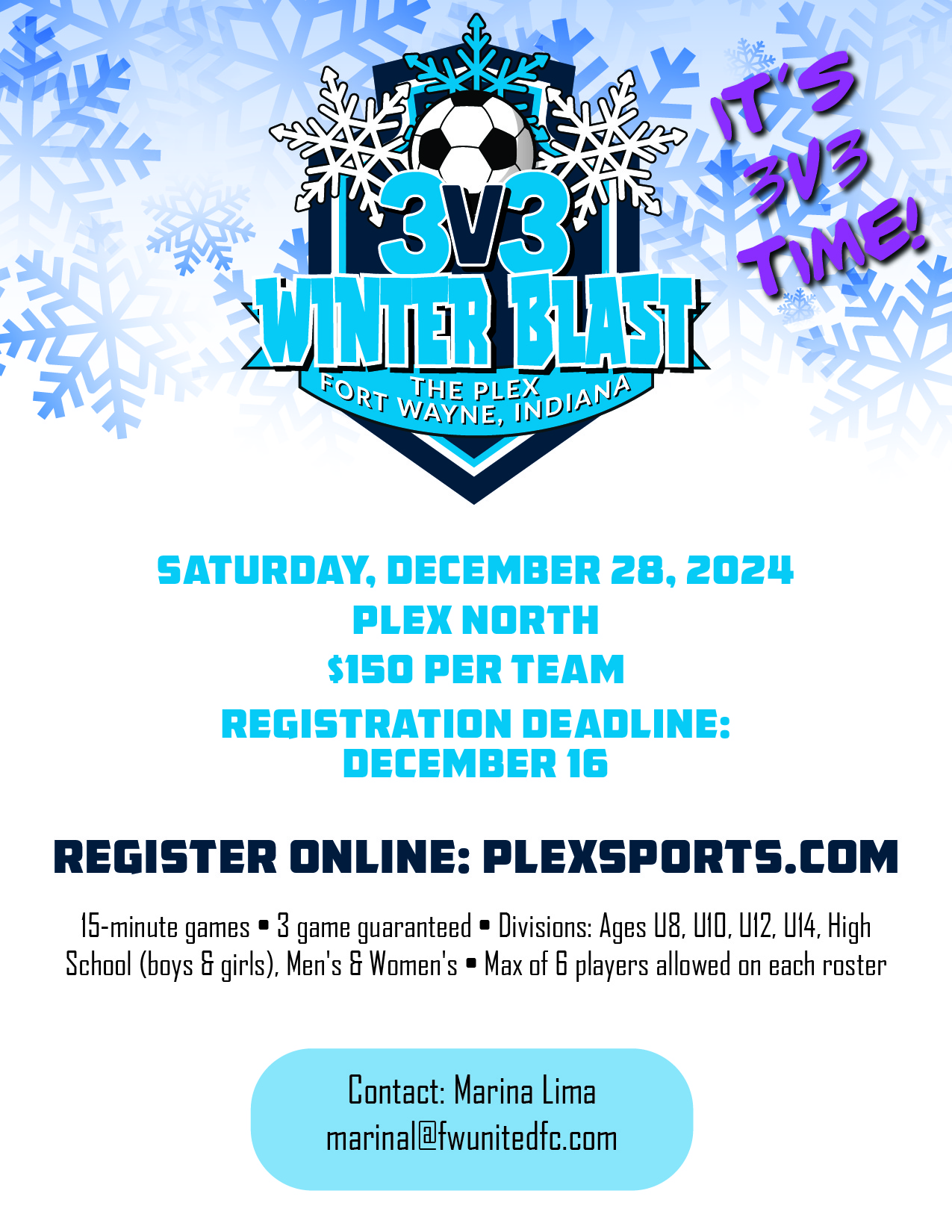 3v3 Winter Blast Flyer 2024